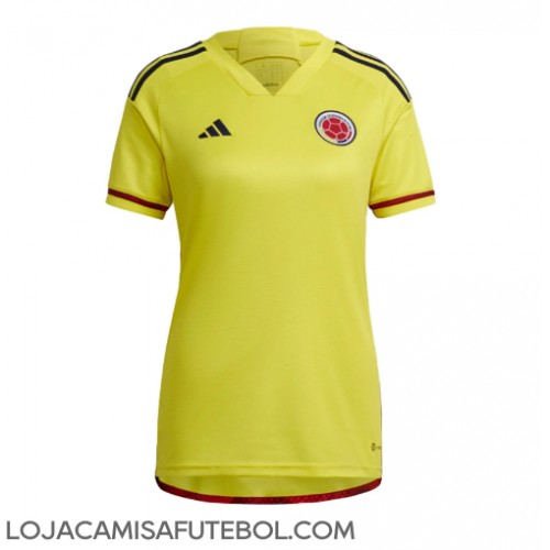 Camisa de Futebol Colômbia Equipamento Principal Mulheres 2022 Manga Curta